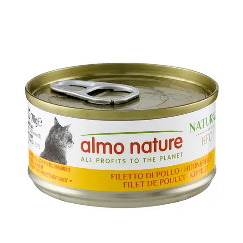 Pour plus de praticité à l’extérieur：Pâtée pour chat HFC Natural au filet de poulet Almo Nature - 70 g