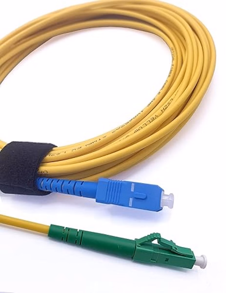 Elfcam – 25m Câble à Fibre Optique SC/UPC à LC/APC Monomode Simplex 9/125um OS2 Jarretière Optique LSZH Jaune