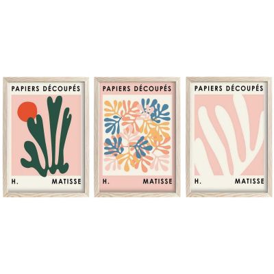 Ensemble de 3 tableaux décoratifs (Fleurs)