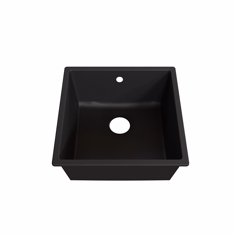 Cuve RESIROC – évier 1 bac sans égouttoir, 44 × 44 cm, Noire