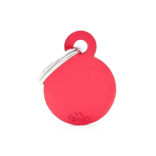 Espace vert moderne：Médaille basic petit cercle pour chien en aluminium rouge