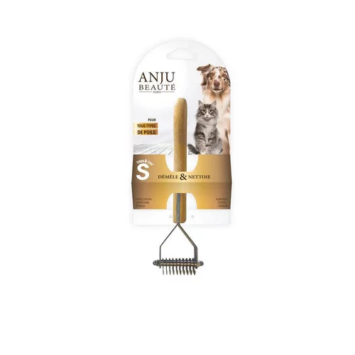 Solution jardin：Étrille râteau pour chien et chat coloris marron Anju Beauté – Taille S