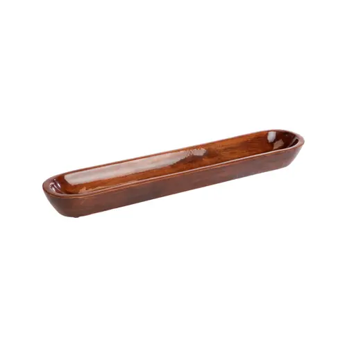 Pour un jardin accueillant：Plateau à pain long creusé en bois de manguier naturel - 55 x 10,5 x 5 cm