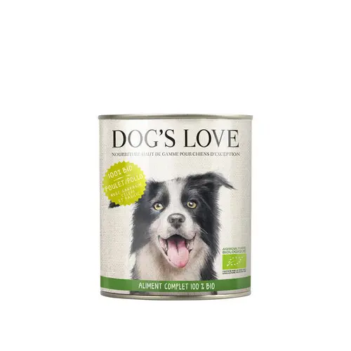 Un indispensable au jardin：Pâtée pour chien au poulet bio - boite de 800 g
