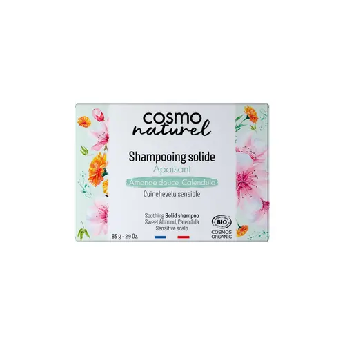 À avoir au jardin：Shampoing solide pour cuir chevelu sensible amande douce Cosmo Naturel - 85 g