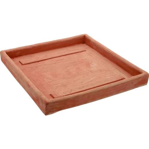 Esprit jardin：Soucoupe carrée en terre cuite Anticomestiere - 27,7 x 27,7 cm