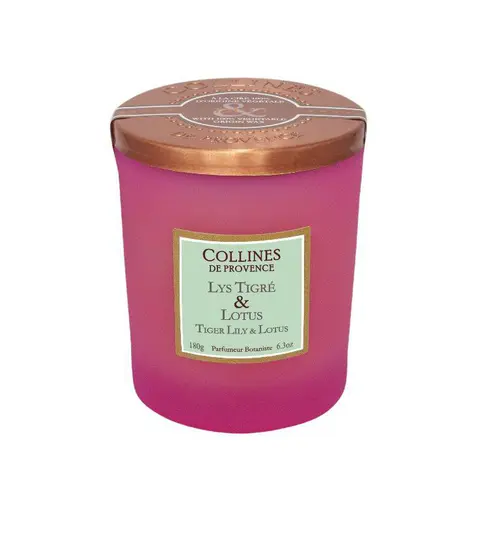 Une sélection pensée pour le jardin：Bougie parfumée cire végétale senteur lys tigré Collines de Provence - 180 g