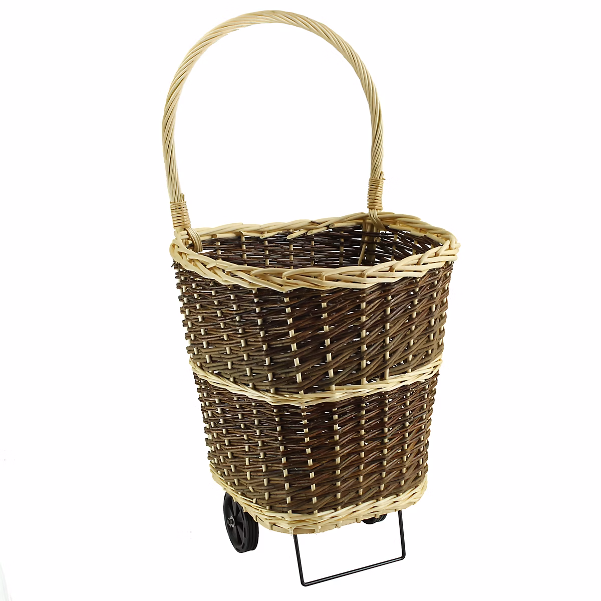 Range-bûches – Chariot a buches en osier marron 55 L avec roulettes