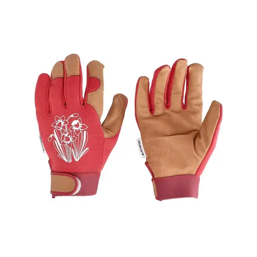 Une touche pratique au jardin：Gant Spring coloris rouge en maille polyester et cuir Blackfox - taille 8