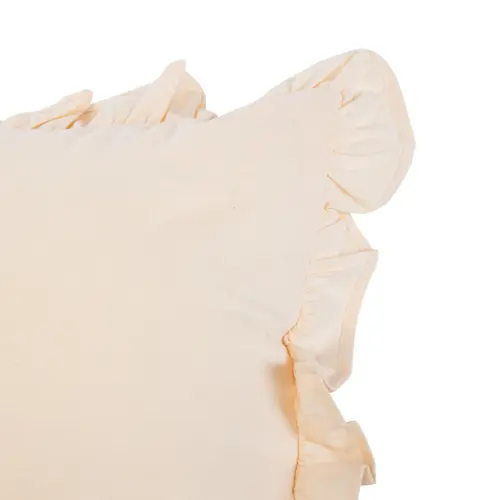 Choix pour le jardin：Coussin volanté ivoire en coton - 60 x 40 cm