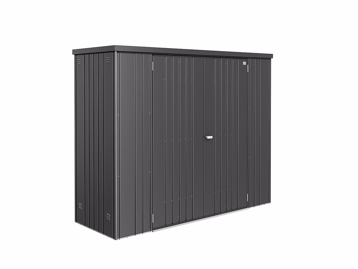 Armoire de jardin métal gris foncé – l.227 x P.83 x H.182,5 cm, Biohort