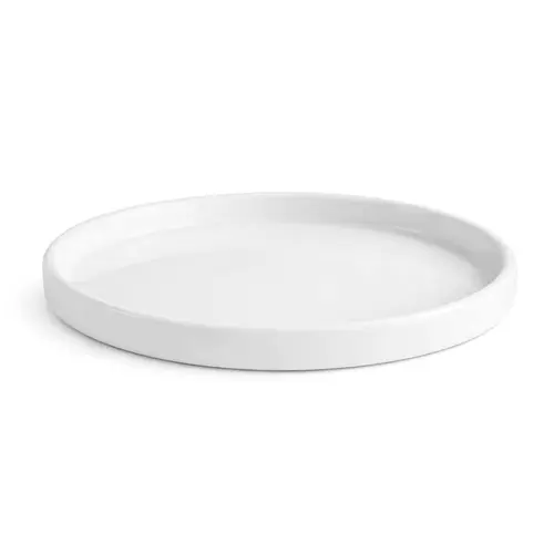 Style jardin：Soucoupe Subly coloris blanc en céramique - Ø 20 x 2,7 cm