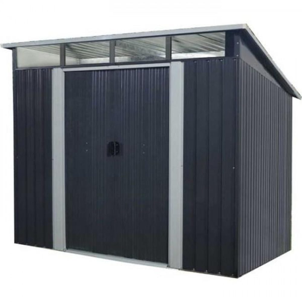 MARKET24 Abri de jardin en métal 4,61 m² – 202 cm gris