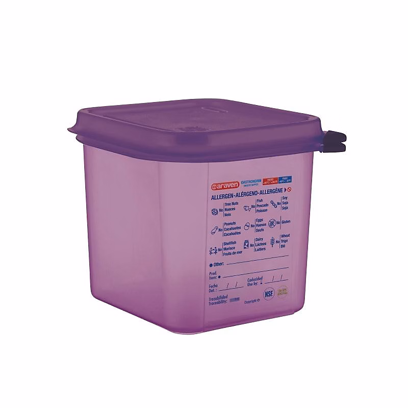 Bac Hermétique Violet Anti Allergénique 2 – 6 L GN 1/3 | Araven