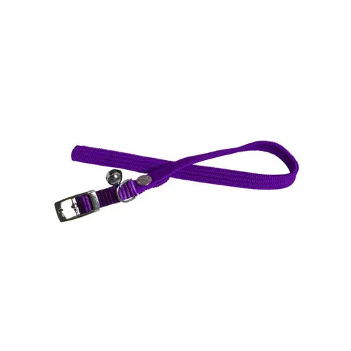 Facile à intégrer à l’extérieur：Collier chat violet en nylon tubulaire avec grelot 10 mm Martin Sellier - 30 cm