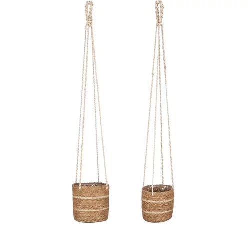 Un choix pratique pour le jardin:Panier à suspendre en zostère marron Atlantic - Ø 14 x H 14 cm