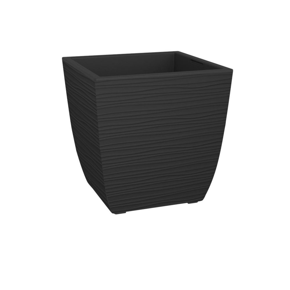 Eda Pot de fleur stone diva carré avec bac amovible 43,5 x 44,2 cm – Décoration de jardin