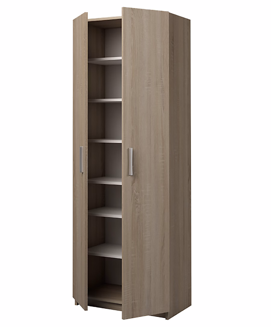 Armoire placard / meuble de rangement coloris chêne cortez – Hauteur 180 x Longueur 60 x Profondeur 35.6 cm