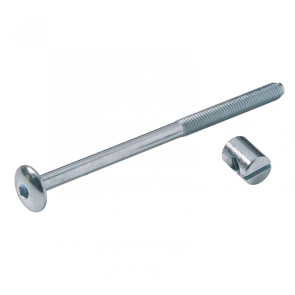 CENTRALE BRICO Lot de 4 vis d'assemblage tête plate et piston acier zingué HETTICH, l.100 mm