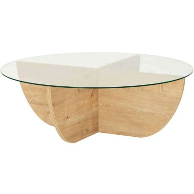 Table basse en verre et aggloméré Lily (Chêne)