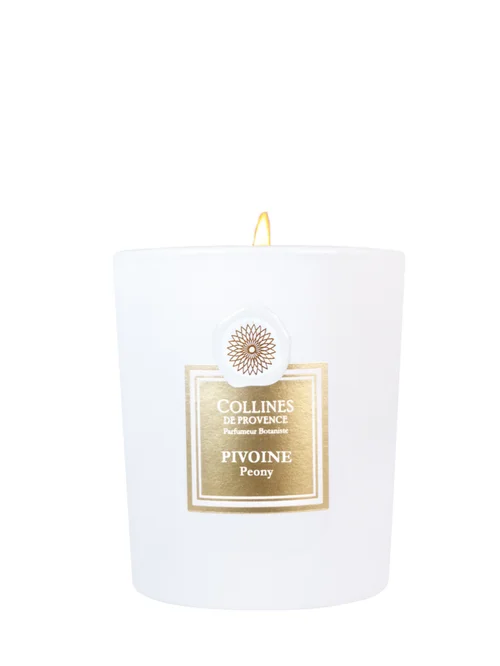 Adapté à vos extérieurs：Bougie parfumée blanche Collines de Provence Fleurs & Ecorces Pivoine - 360 g
