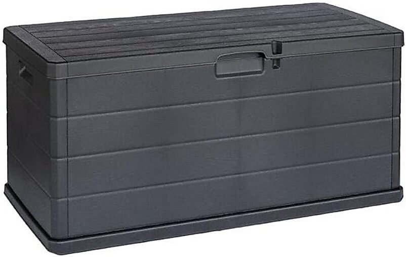 Coffre de jardin – Coffre de rangement extérieur aspect bois naturel 340 L