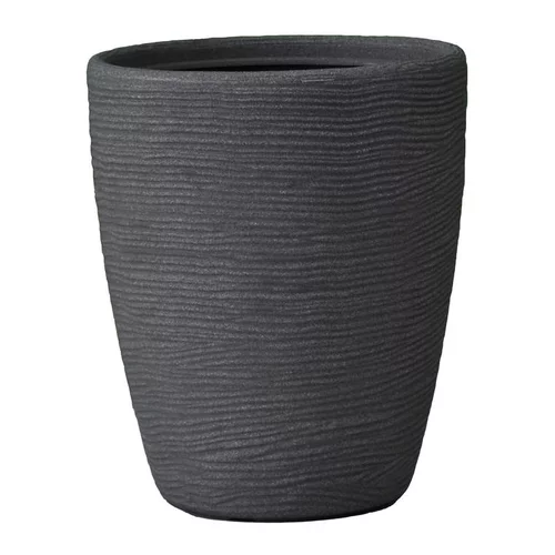 Idée pratique:Pot rond haut Granit gris Ø 30 x 36 cm de 20 L