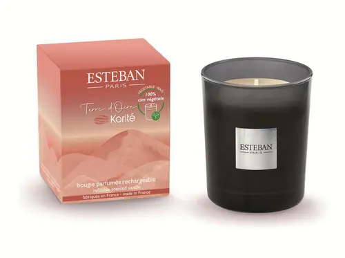 Maison et extérieur:Bougie parfumée initiale senteur terre d'ocre karité Esteban - 180 g