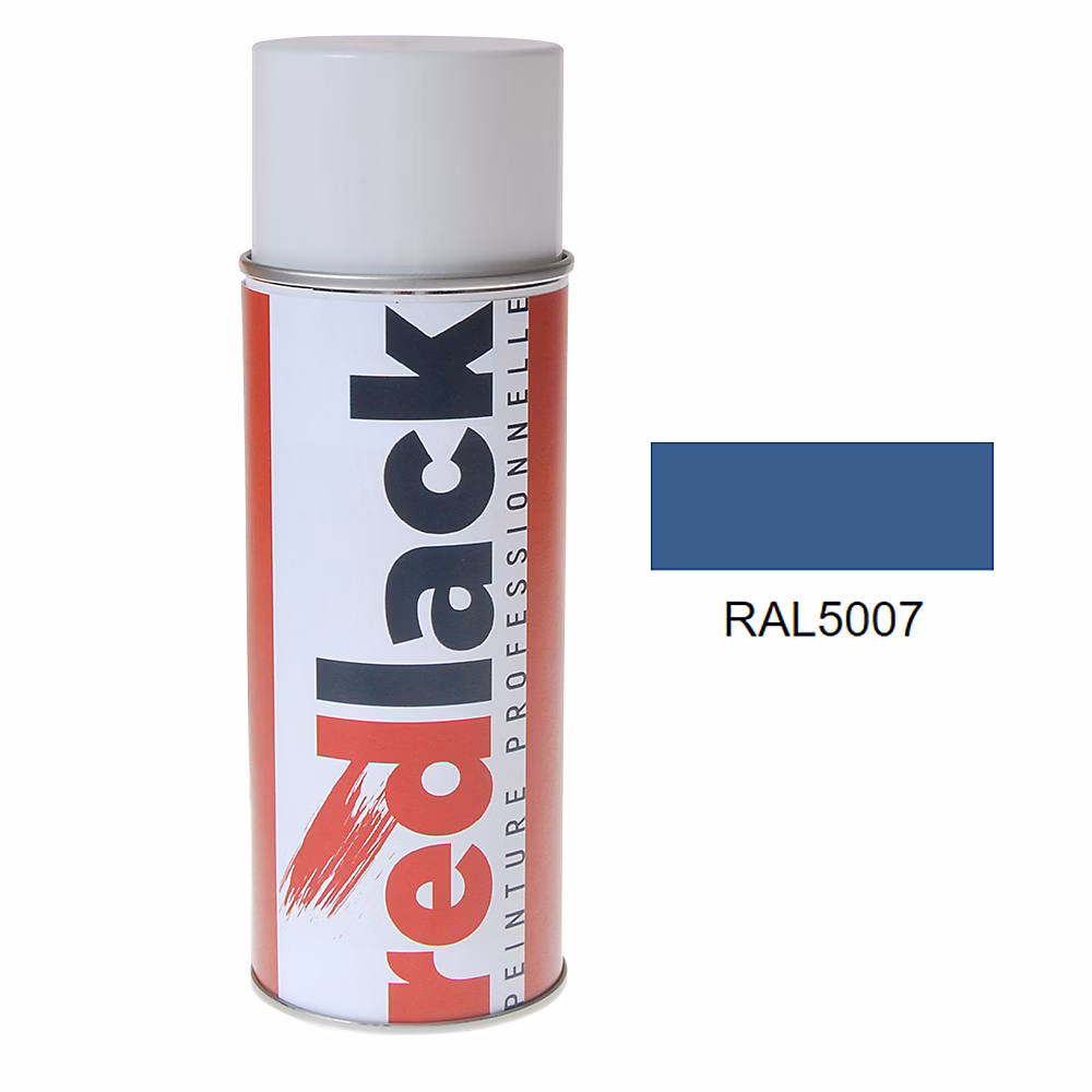 Bombe de peinture Aérosol | spray – 400ml – RAL 5007 Bleu brillant – Satiné – multisupport – Redlack – RAL5007