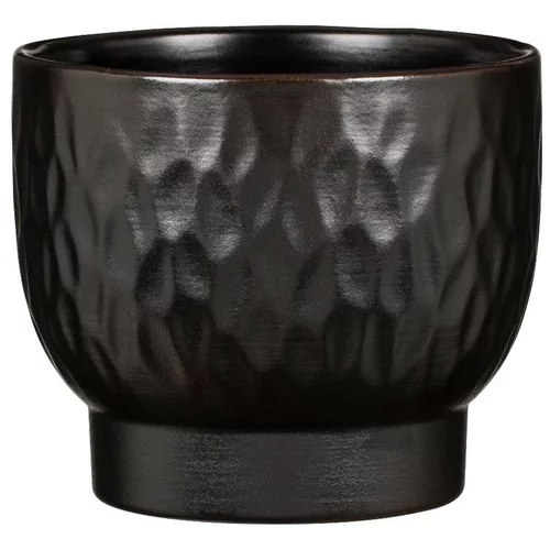 Essentiel extérieur：Cache-pot en céramique noir Scheurich 931 Ebano - Ø 13 cm