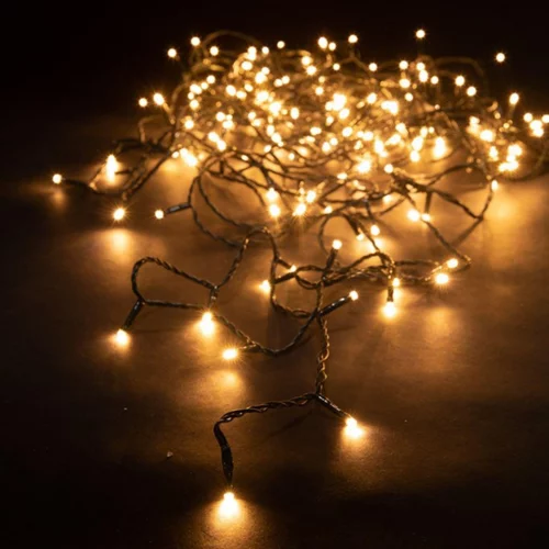 Facile pour le jardin：Guirlande lumineuse LED à lumière animée blanc chaud sur secteur 128 LED - 8 m