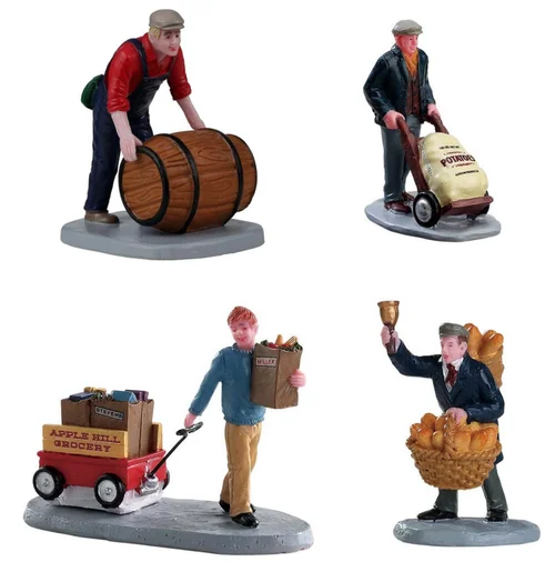 Jardin confort plus:Scénette avec figurine pour village de Noël Lemax Caddington Personnage travaillant