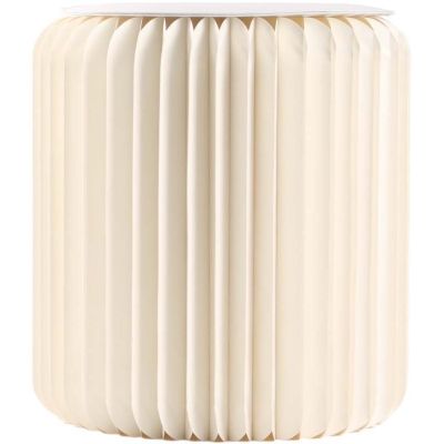 Pouf design en carton plié 35 cm (Blanc cassé)
