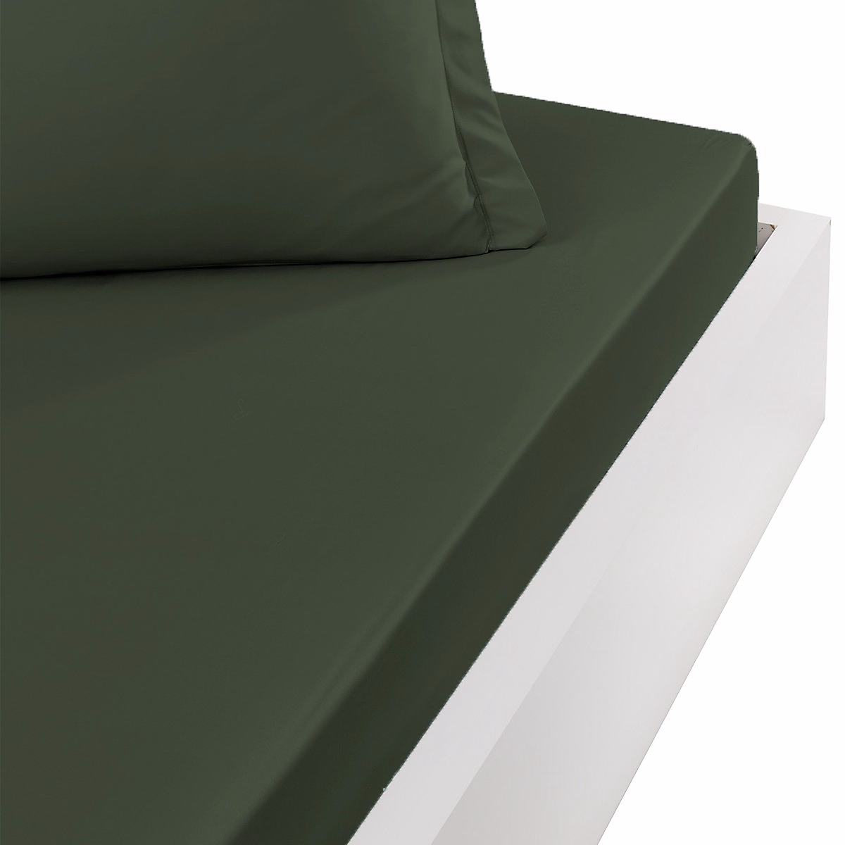 Drap housse en percale de coton bonnet 30 cm Eucalyptus 90 × 190 cm SOFT PERCALE