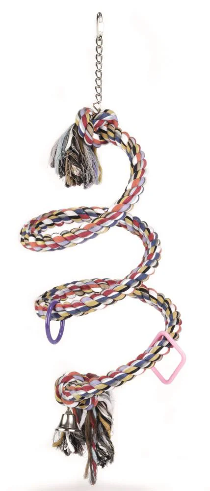 Maison et jardin：Spirale pour perroquet en corde coloris multicolore Tyrol - 60 x 30 cm