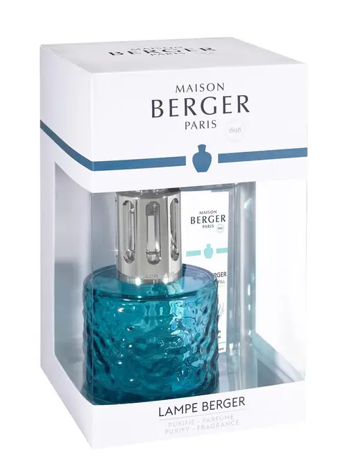 Pour vivre dehors：Coffret lampe Berger Mirage bleu parfum Bleu séduction - 250 ml