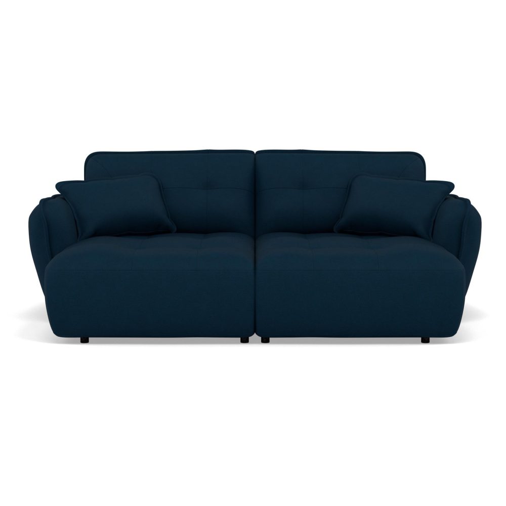 BEST MOBILIER Thais - canapé droit 4 places avec double méridienne assise profonde en tissu texturé
