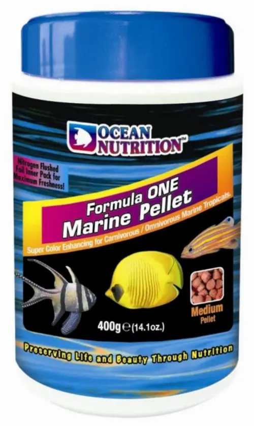 Adapté à vos extérieurs：Granulés marins medium sans colorants, OCEAN NUTRITION - One Marine, 400g
