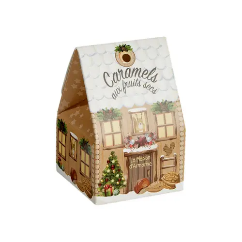 Une solution adaptée à l’extérieur：Caramels aux fruits secs chalet du Père Noël bio Maison Armorine - 40 g