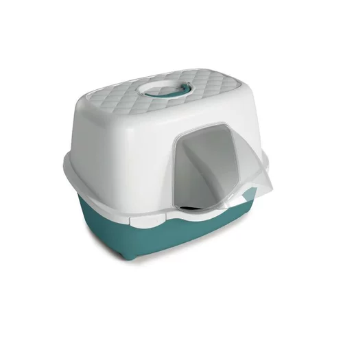 L’allié du jardin:Maison de toilette pour chat verte avec auvent Zolux Smart - 54,4 x 56 x 39 cm