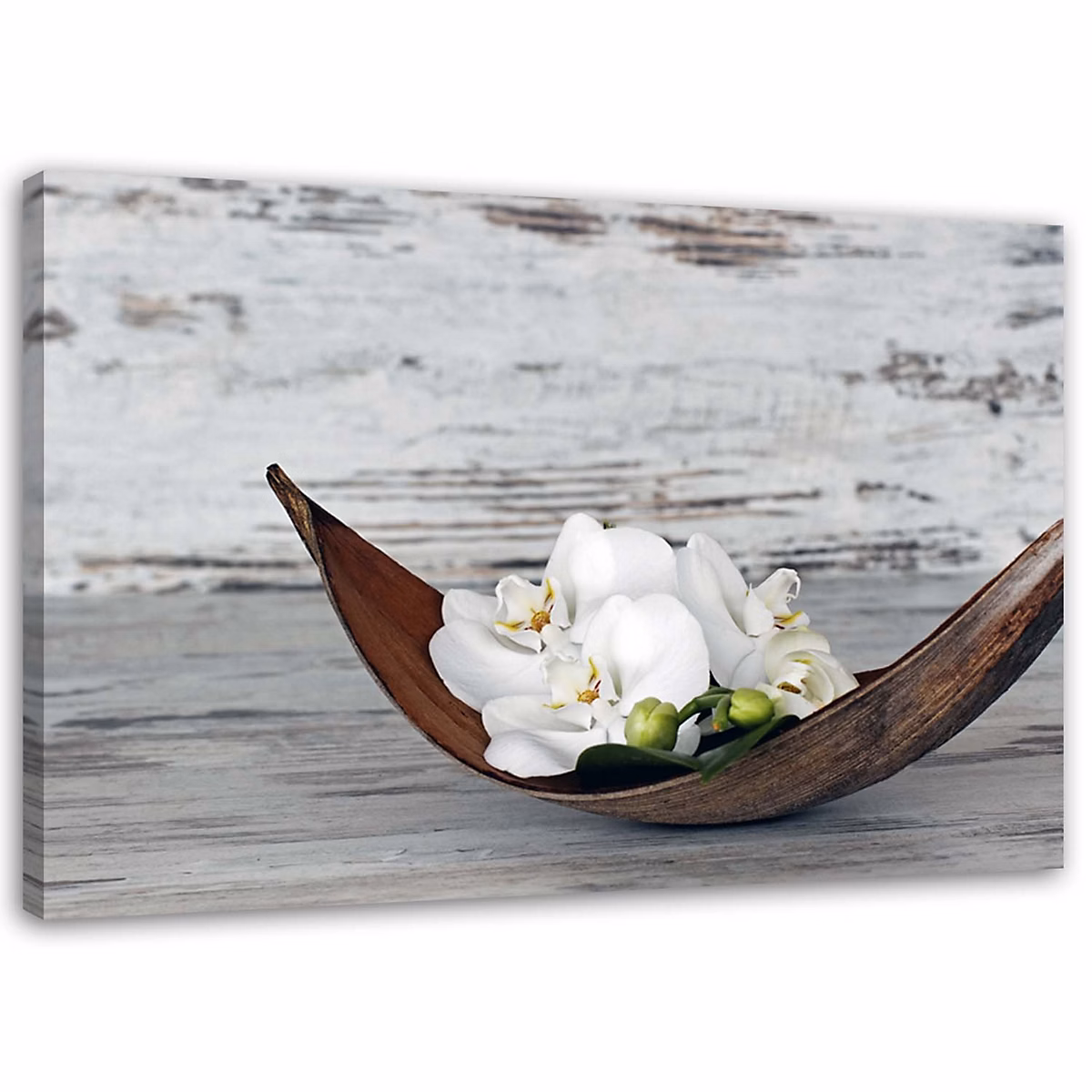 Cadre déco – Fleurs Orchidée Bois Spa Zen 90 × 60 cm