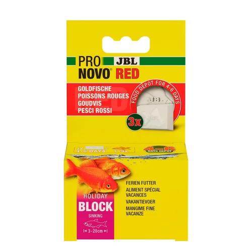 Bien pratique au jardin：Bloc de nourriture pour poisson rouges JBL Pronovo red Holiday – Les 3 pièces