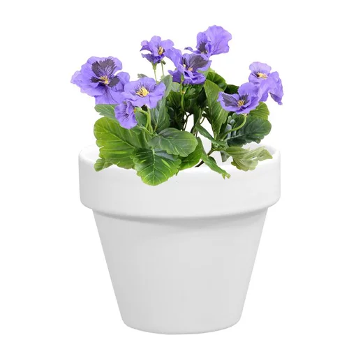Extérieur malin：Pot horticole en terre cuite émaillée Blanc – D14 x H12