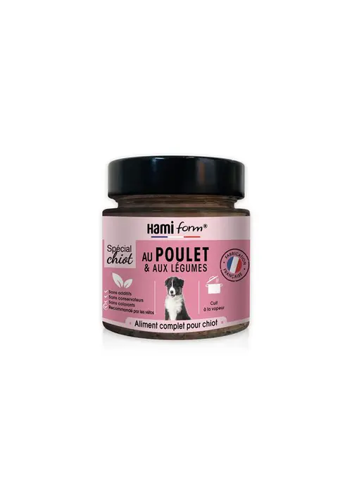 Pour mieux vivre dehors:Pâtée pour chien "Les cuisinés" Hamiform spécial chiot au poulet & aux légumes - 250 g