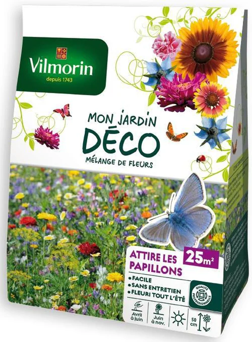 Mieux dehors:Mélange de fleurs Attire les papillons Vilmorin - graines à semer pour 25 m² de surface