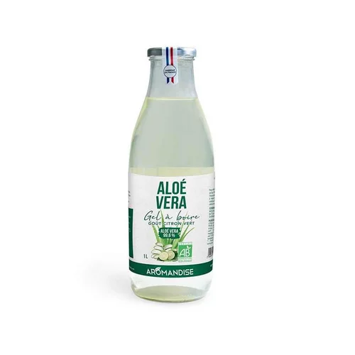 Solution simple:Gel d'Aloé vera au citron vert bio à boire Aromandise - 1 L