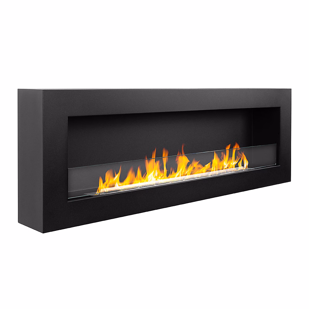 Chauffage d'appoint – Cheminée Murale Bioéthanol Siena 120 Noire 120X40