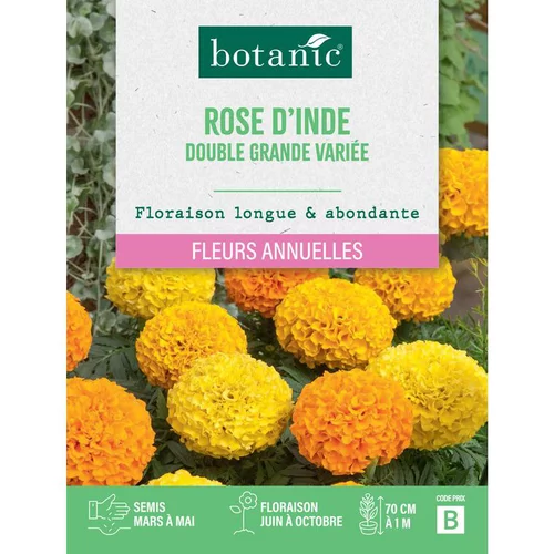 Pour créer votre univers jardin:Graines de fleurs de Rose d'inde double grande variée botanic®