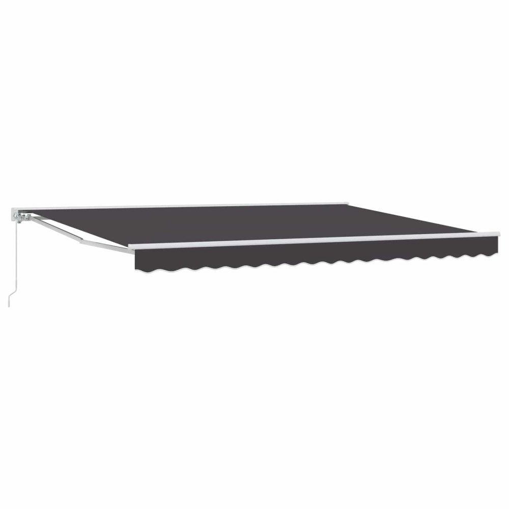 vidaXL Auvent rétractable manuel Anthracite 4 × 3,5 m – Matériel de jardin