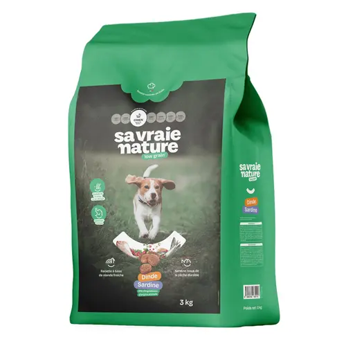 Les indispensables du jardin:Croquettes pour chien adulte mini Sa Vraie Nature dinde et sardine - 3 kg